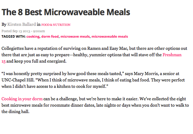 Microwave Meals