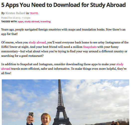 Study Abroad Apps