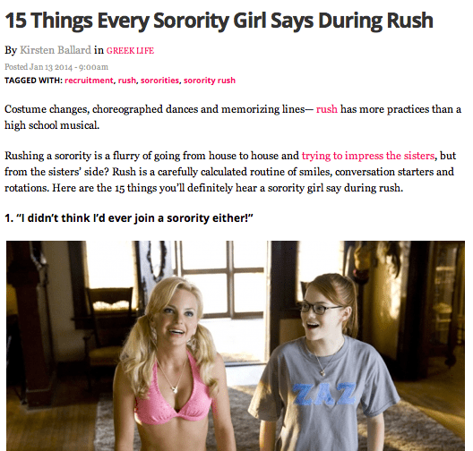 Sorority Girls During Rush